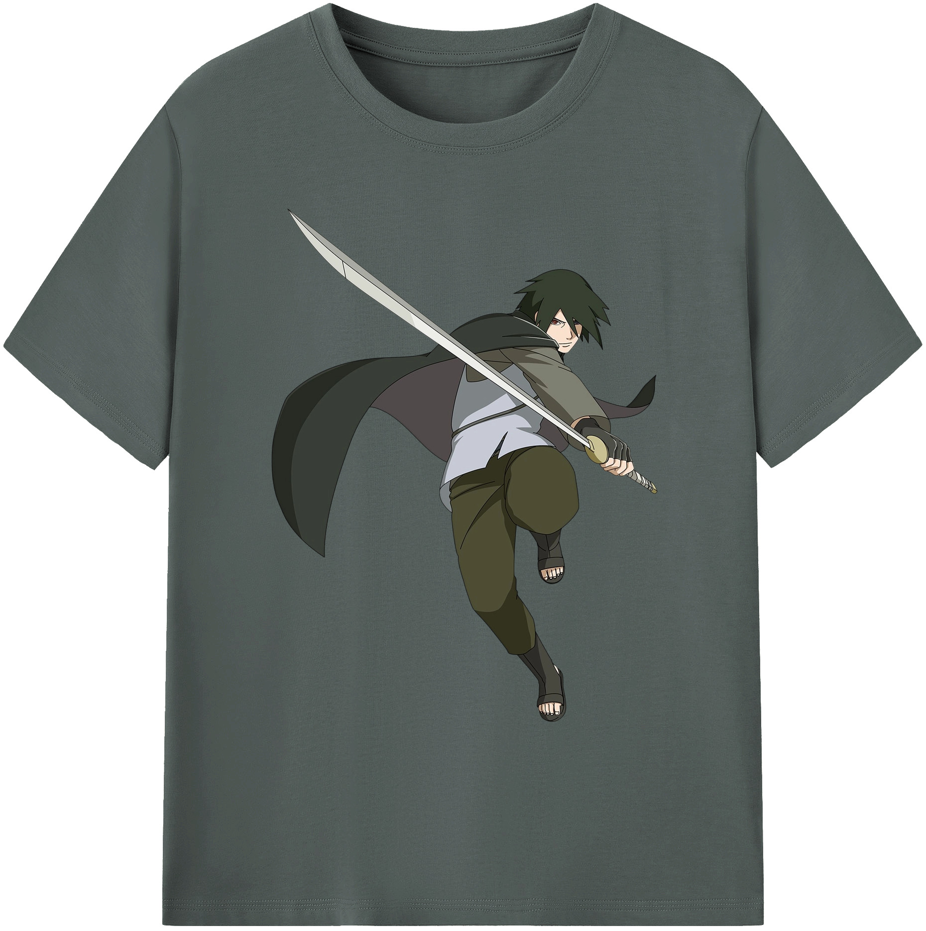 （画像用） NARUTO -ナルト- うちは サスケ Uchiha Sasuke 綿100％ メンズ半袖Tシャツ｜肌触りやわらか＆通気性